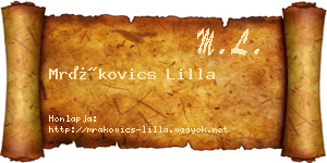 Mrákovics Lilla névjegykártya